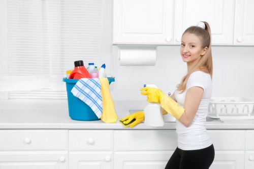 Carpet stain treatment in a hallway
