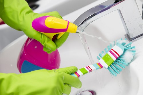 Commercial cleaning team maintaining a professional office environment
